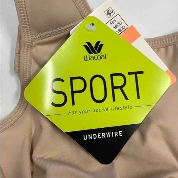 Wacoal Size 38DD Sand Simone Sport Underwire Bra Full Coverage Workout K2-4 - Picture 10 of 11